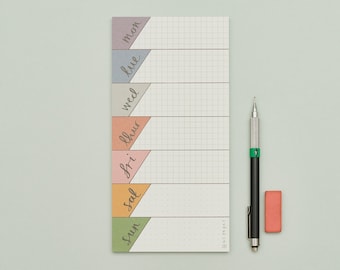 Weekly Planner - Recycled Paper, Hand drawn