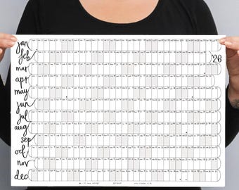 Mini Wall Planner B&W - 2026 Year Calendar A3