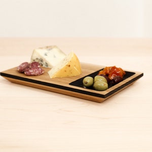 Solid Oak Sushi Boards - for cheese, sushi, charcuterie, olives - scorched - SMALL