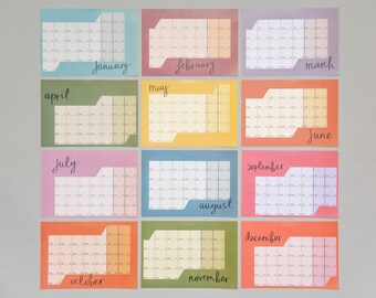 Handprinted Calendar | Etsy
