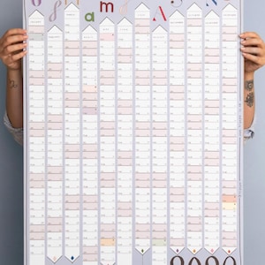 2026 Wandkalender: Geometrisches Design, farbenfroher Jahresplaner