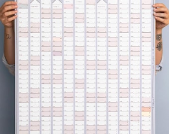 Calendario de pared 2026: Diseño geométrico, planificador anual colorido