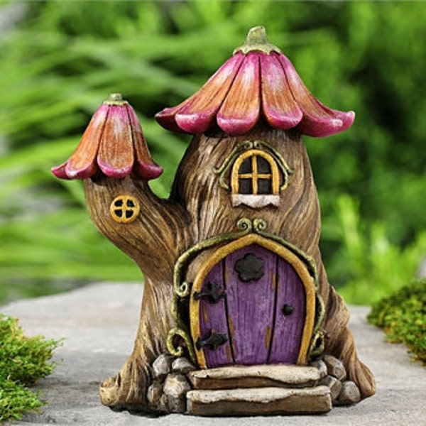 Tree House Abode Home -Fairy, Gnome, Enchanted Forest Estate -Woodland garden Terrarium  Dish garden supplies accessories kit