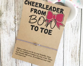 From Bow To Toe Cheer Team Gift Party Favors Cheerleading Custom Wish Bracelet Back School