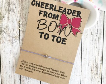 From Bow To Toe, Cheer Team Gift, Cheer Party Favors, Cheerleading Gift, Custom Cheer Gift, Wish Bracelet, Back To School