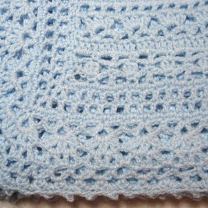 Crocheted Blue Cluster Baby Afghan/Adult Laphgan -  Generously Sized Afghan measures  32&quot; x 46&quot;! Excellent Workmanship & Ready to Ship!
