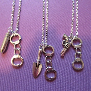 Whimsical Partners in Crimes Necklaces ~*~ Set of THREE for 29.95 ~*~ Playful Gift for BFF & Those close to our Heart ~*~ Free Shipping!