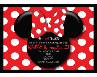 Oh TWOdles Minnie Mouse Birthday Invitation
