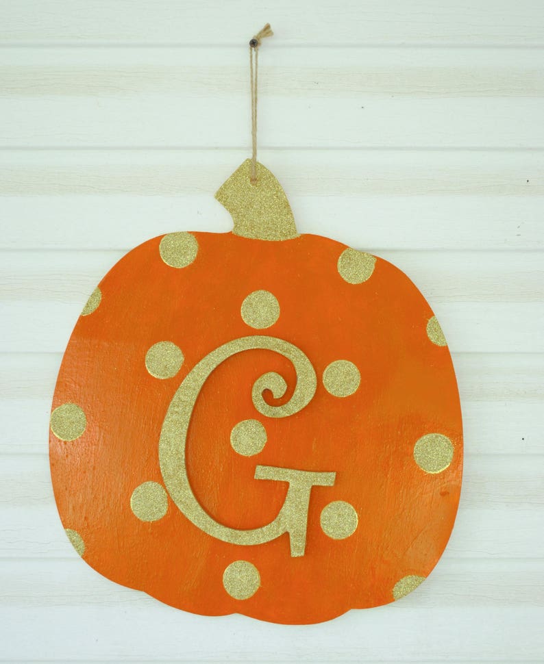 Monogram Pumpkin Door Hanger