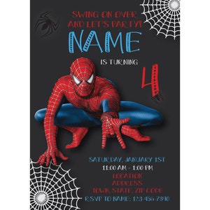 Convite de aniversário do Homem-Aranha