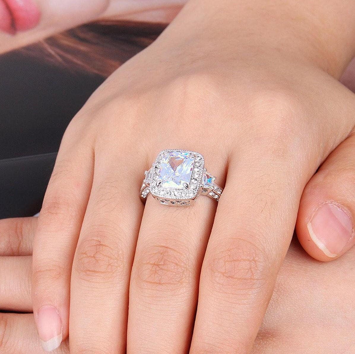 Women's Cubic Zirconia Engagement Ring Anniversary Ring Etsy