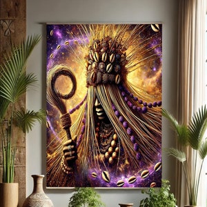Azowuano Inspired Wall Art, Obaluaye Wall Art, Panel de Trono, Santeria Inspired Wall Art, Yoruba Lukumi Wall Art, Spiritual Gift