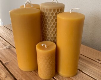 Pure Beeswax Pillar Candle ~ Scented Pillar Candle ~ Meditation Candle ~ Altar Candle ~ Wedding Candle ~ Hand poured with love. '