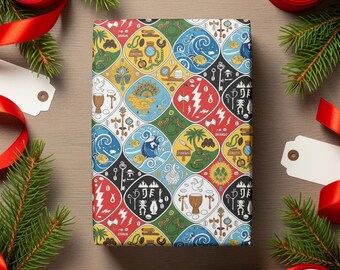 Orishas Wrapping Paper: Vibrant Afro-Caribbean Spiritual Design