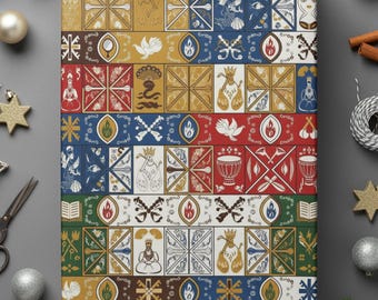 Orishas Inspired Wrapping Paper, Afro Cuban Inspired Wrapping Paper, Santeria Inspired Gift Wrap, Unique Celebration Paper, Festive Paper