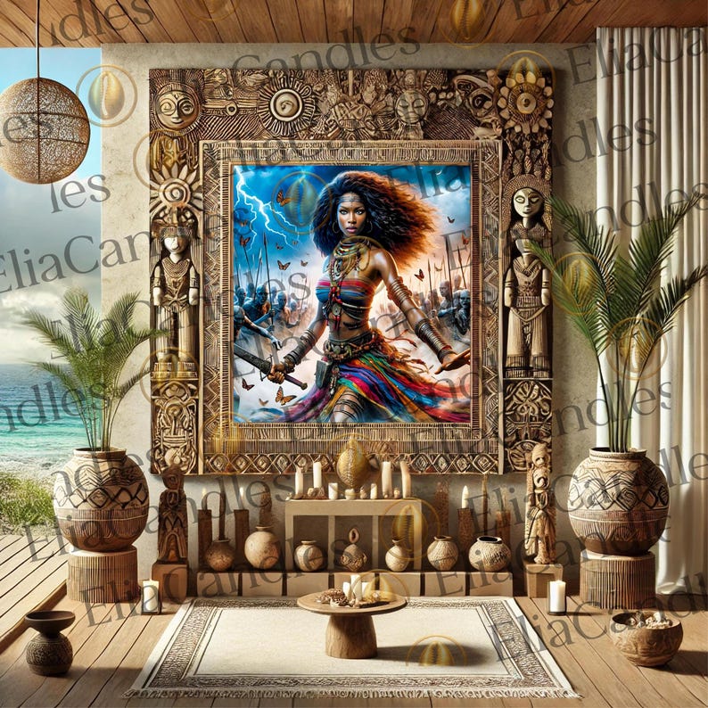 Oya Panel de Trono - Santeria and Regla de Osha-Ifa (Polyester Tapestry) image 1
