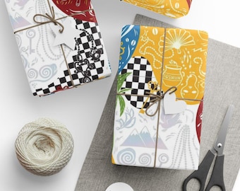 Orisha Inspired Wrapping Paper: Colorful Afro Cuban Spiritual Design