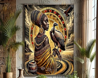 Oshun Ibukole Wall Art: Afro Caribbean Spiritual Decor (Multiple Sizes)