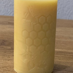 Pure Beeswax Pillar Candle Set Unique Bee & Honeycomb Design Candle Gift Set Gift Set Hand poured with love. image 7