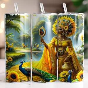Oshun sublimering PNG-design, 20 oz tumblerwrap PNG-fil, digital nedladdning