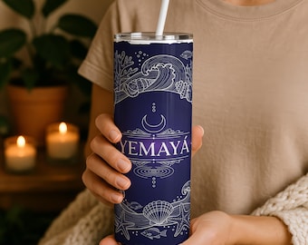 Yemayá Orisha Tumbler - Yoruba Sea Goddess Inspired 20oz Drinkware