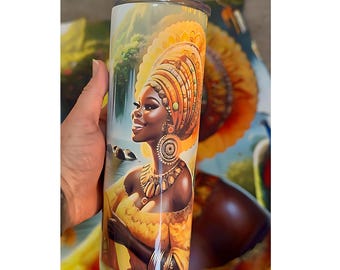 Oshun Tumbler: Spiritual Yoruba Art (20oz Stainless Steel)