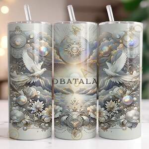 Obatala PNG sublimeringsdesign för 20oz tumblerwrap, Obatala tumblerwrap, digital nedladdning
