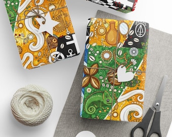 Orisha Inspired Wrapping Paper, Spiritual Wrapping Paper, Colorful Gift Wrap, Unique Wrapping Paper, Religious Gift Wrap, Celebration