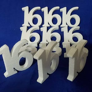 Set of 12 Birthday Centerpiece Decoration Numbers Sweet 16 15 13 Styrofoam Party Display Anniversary 21st 50th 16th 15th