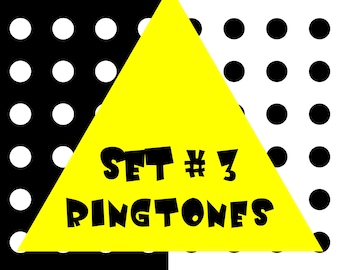 Angine black & white polka dot yellow triangle Ringtones 3rd Set of 2 Mp3 files