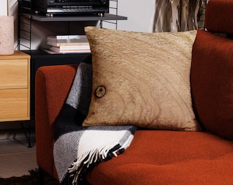 Rustic Wood Grain Throw Pillow | Man Cave Game Room Den Garage Woodworker Accent