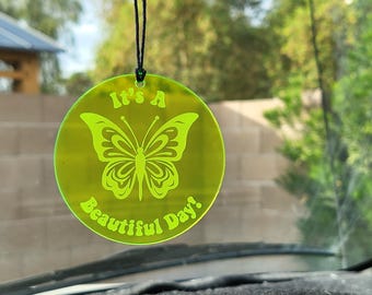 Window Charm - Edge Glow Acrylic, Positive Affirmation Butterfly