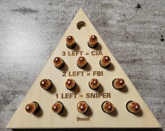 Solitaire Triangle Game with INACTIVE - DUMMY - BRASS - non functioning game pieces