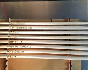 12 Personalized Engraved Drumsticks | Hard Maple | Custom Drum Sticks for Bands, Gifts & Wedding Favors | Made in USA