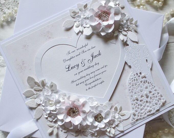 Personalised Wedding Card a Special Couple Son and Daughter-in-law Son