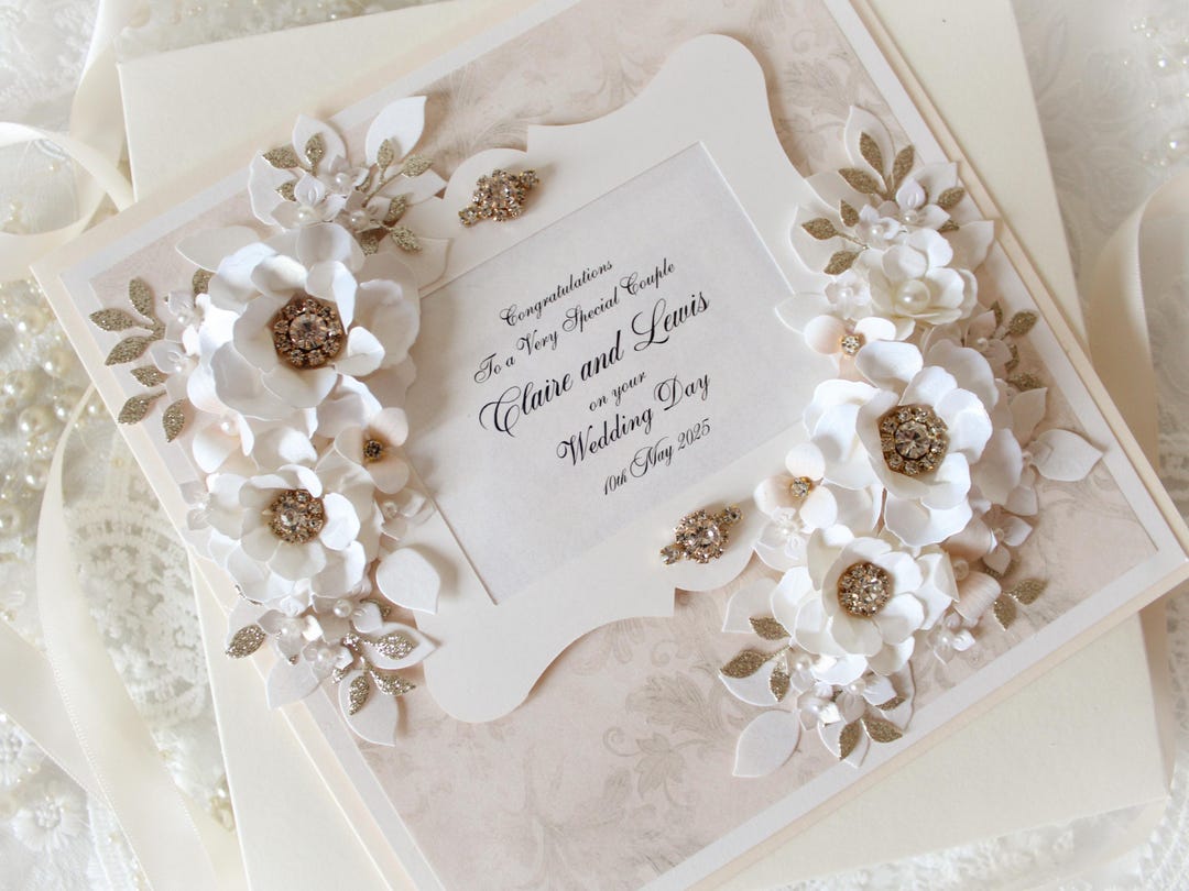Personalised Gold and Ivory Wedding Card | a Special Couple | Son and ...
