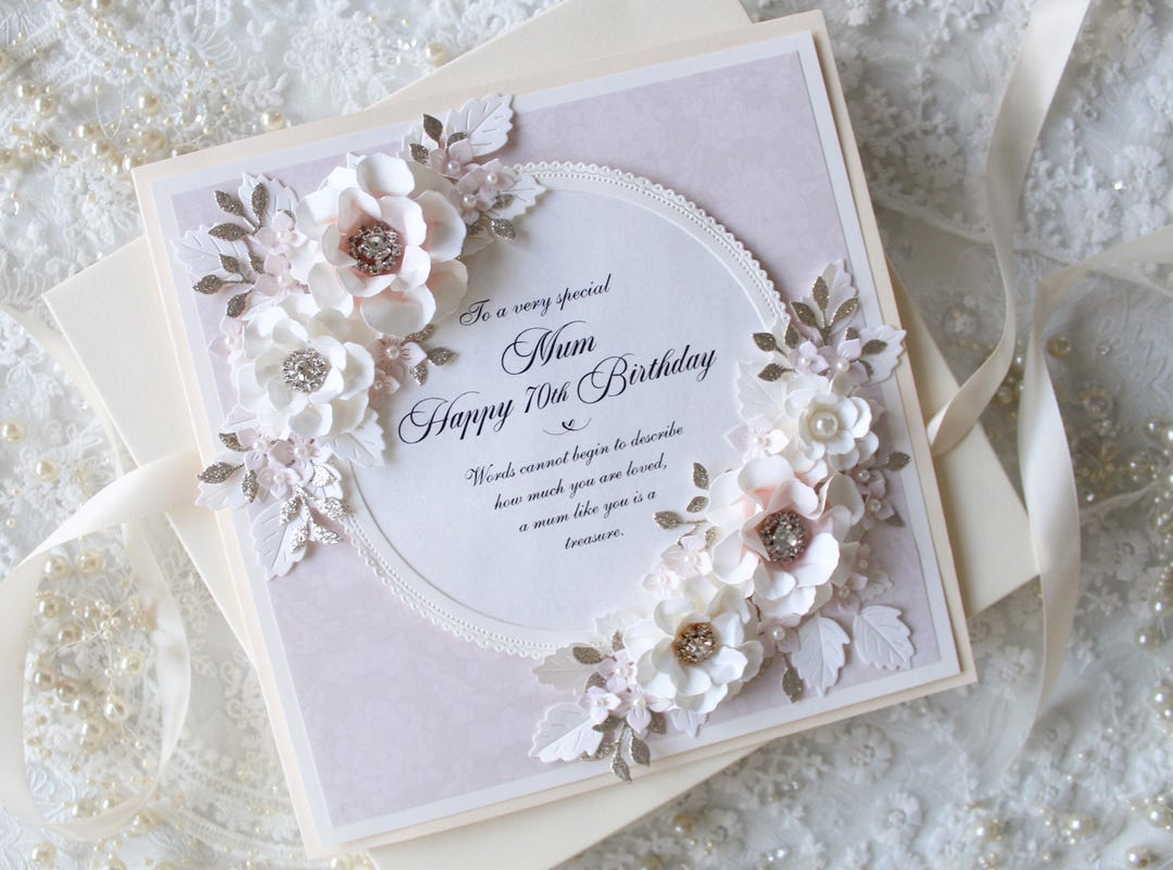 Personalised Mum 70th 50th 70th 80th 60th Birthday Card Pink | Handmade ...