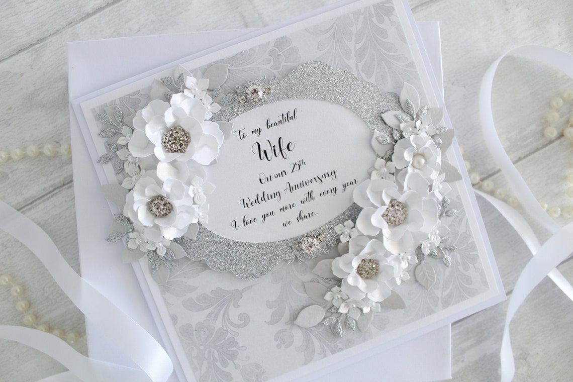 Personalised Special Wife 25th Wedding Anniversary Card Etsy UK