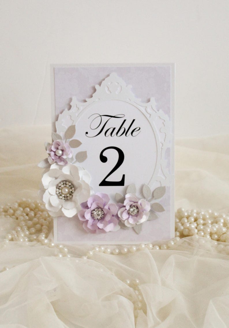 Wedding Table Numbers Table Names Lavender And Silver Table Etsy