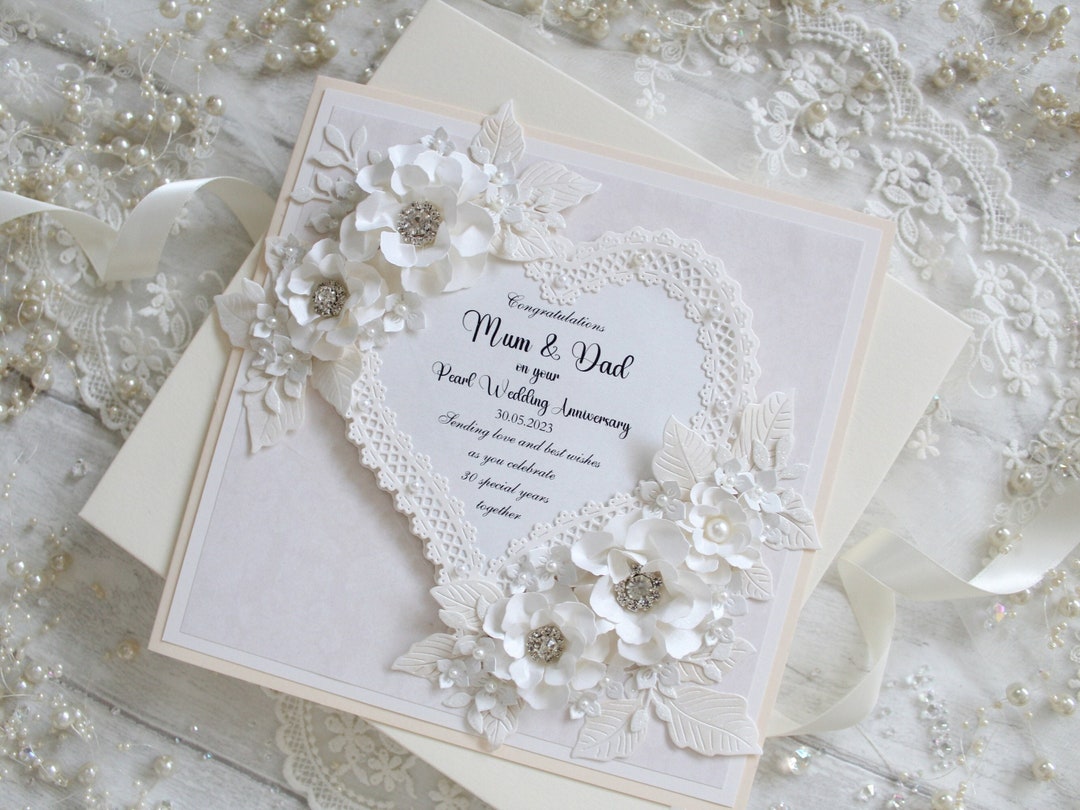 Personalised Pearl Wedding Anniversary Card | Pearl Wedding Anniversary