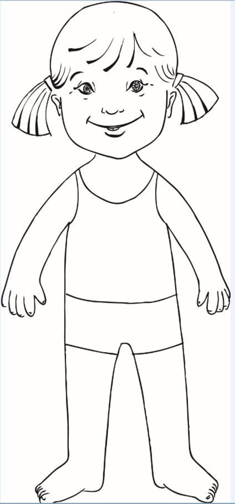 Coloring Pages paper Doll for Kids With Down Syndrome (Download Now) Etsy
