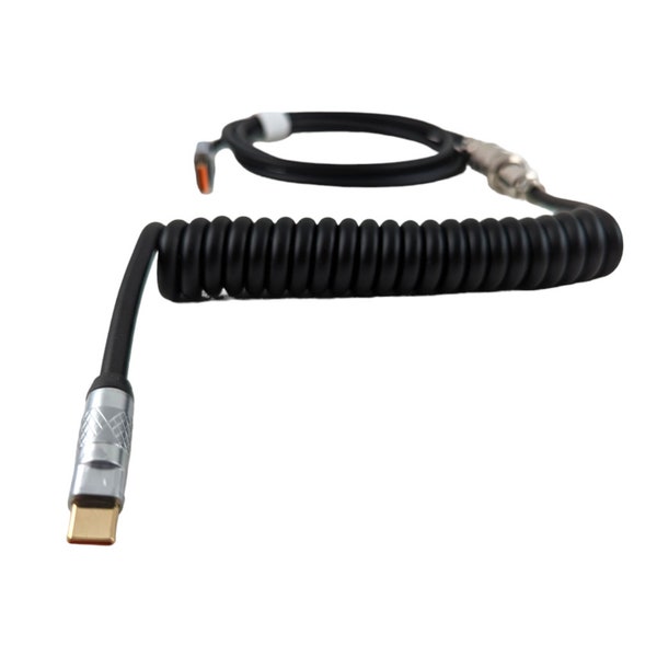 Black Knight - Custom Polyurethane (PU) Coiled Cable for Mechanical Keyboards (2023 UPDATED)