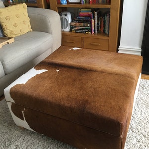 Multi-Functional Cowhide Storage Ottoman