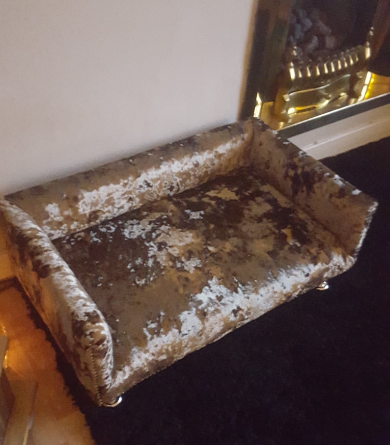 Luxury Memory Foam Crushed Velvet Dog Bed / Sofa With Studs Etsy