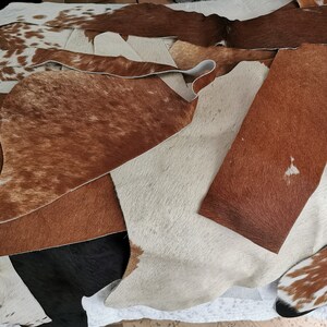 Cowhide Scrap Pieces, Craft Leather Scraps, Genuine Cowhide Trimmings, FREE UK DELIVERY image 6