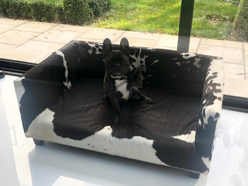 Luxury Extra Large Genuine Cowhide Covered Dog Bed With Etsy