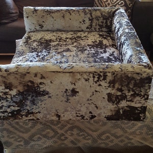 Extra Large Bespoke Dog Bed with Memory Foam, Studs and Chrome Legs image 3