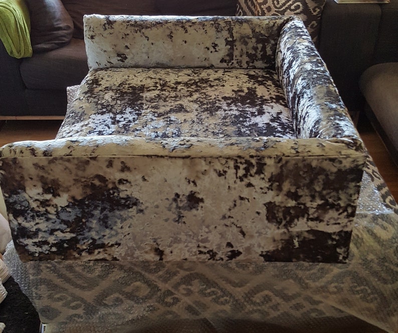 Extra Large Bespoke Dog Bed with Memory Foam, Studs and Chrome Legs image 3