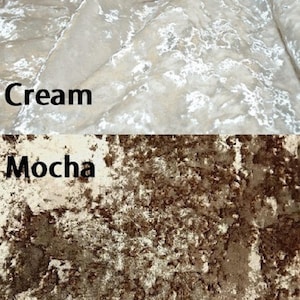 This picture show the velvet colours in Cream and  Mocha.