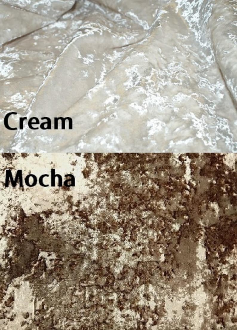 This picture show the velvet colours in Cream and  Mocha.